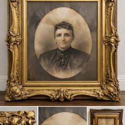 Antique Victorian Gold Gilt Wood Frame 32x28