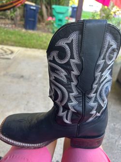 Black Leather Western Cowboy Boot
