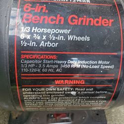 Bench Grinder 6" Craftsman