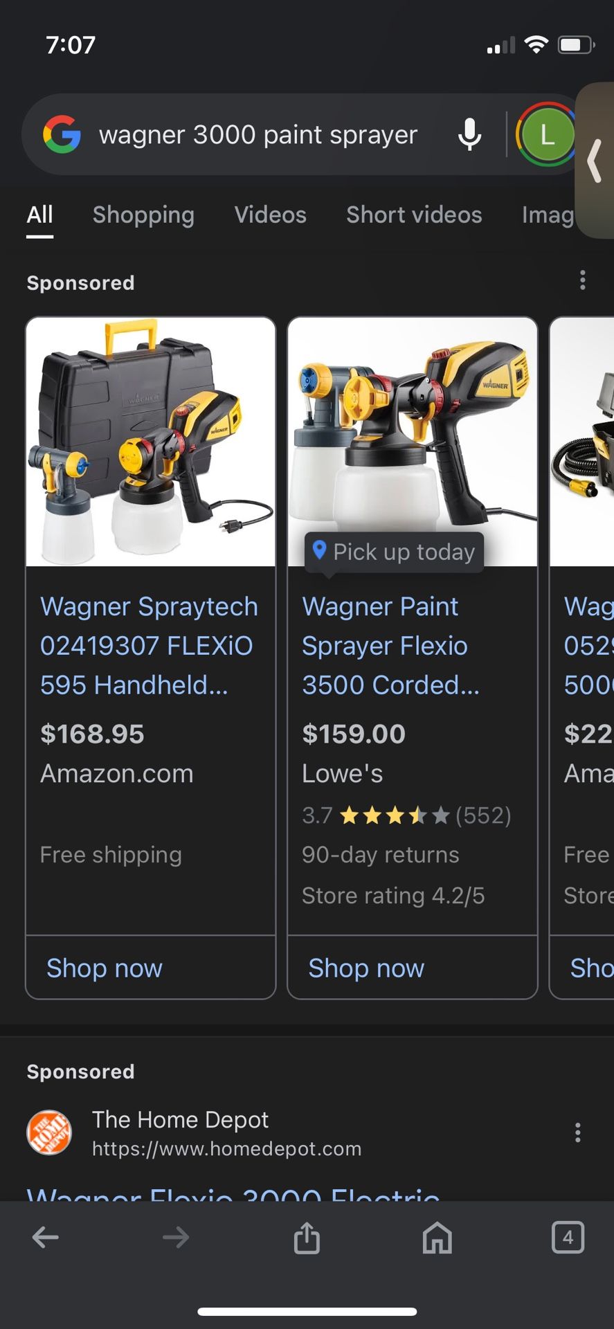 Wagner Flexio 3000 Indoor/Outdoor Electric Handheld Paint Sprayer w/ Outer Case