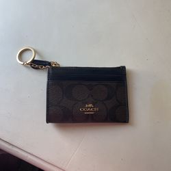 BROWN & BLACK COACH CARD CASE