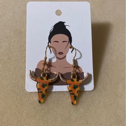 Sunflower Bull Skull Earrings