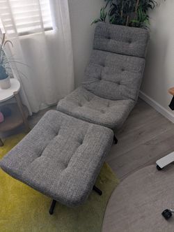 IKEA Havberg Swivel Chair and Ottoman, Lejde Grey