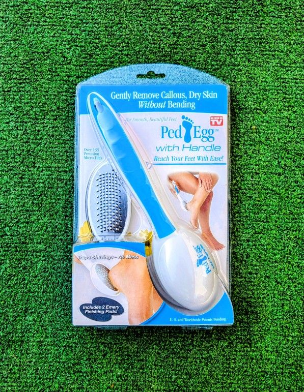 Original Ped Egg No Mess Professional Foot File with Handle As Seen On TV NIP