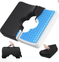 Bed Sore Cushion, Gel Wheelchair Seat Cushion,18”x16” Relieve Sciatica, Back, Coccyx & Ulcer Pain, Foldable Ergonomic Cushion for Bedridden, Elderly,