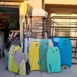 Many Boogie Boards $8-$20 Each And Boat Oars Canoe Kayak $10-$30 See All Photos 