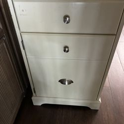Two White Filing Cabinets / Drawer Chests End Tables 