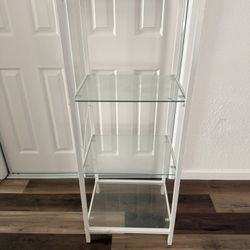 4 Tier White Glass Shelve 
