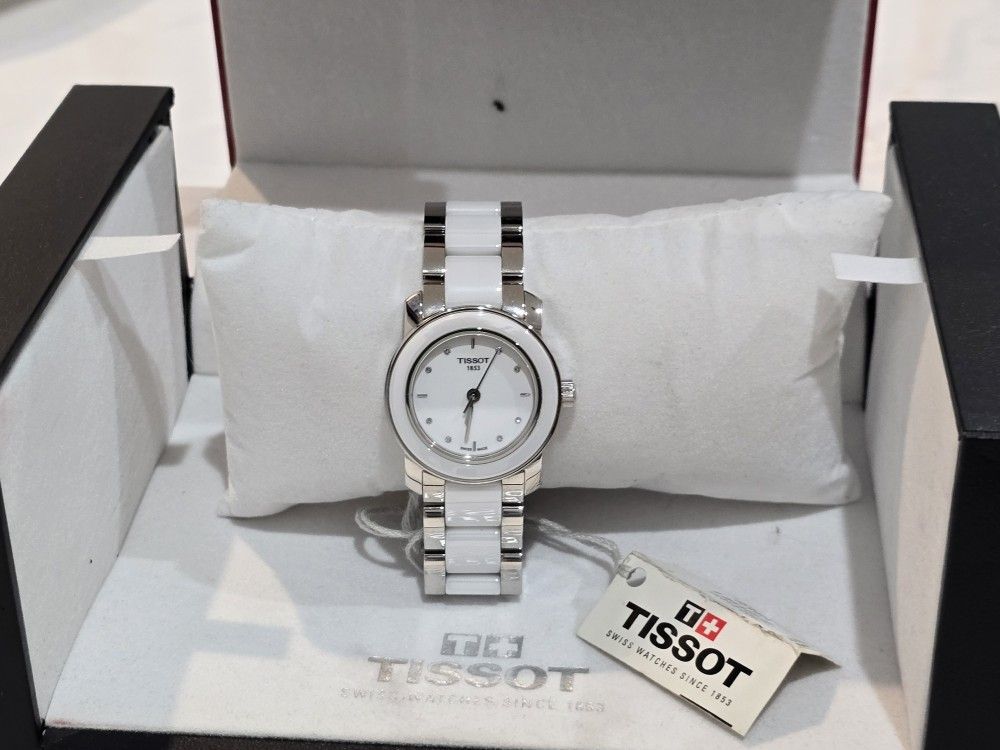 Tissot Ladies Cera 28mm Quartz Diamond Watch T064210 A w/ Box and