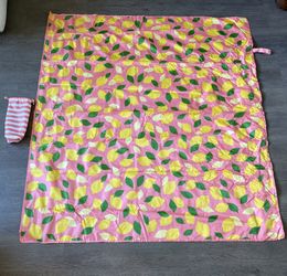 Kate Spade New York Lemon Print Picnic Blanket with Carrying Bag
