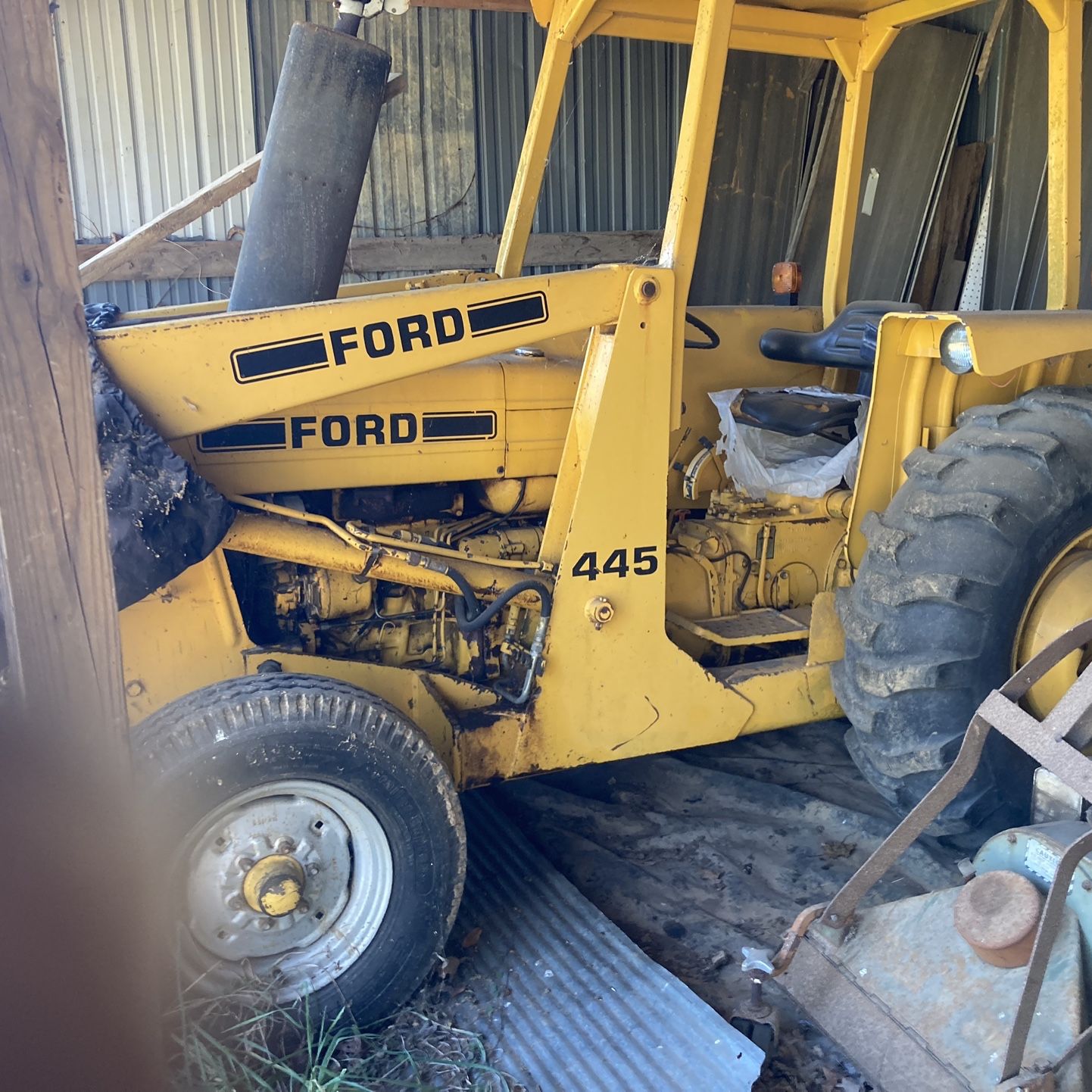 Ford 445 With Bucket On Front & 5 X8  2’ Sides Tilt Wagon