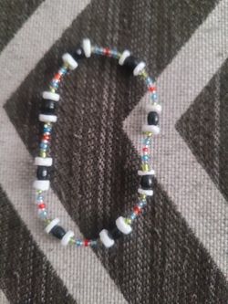 Hand Crafted Glass Stones Stretchy Bracelet 