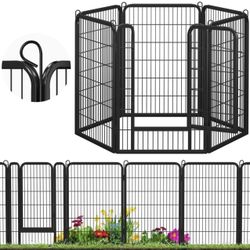 40in x 13ft Decorative Garden Fence Rustproof Folding Fencing Landscape Patio Flower Bed Animal Barrier Border for Dog Outdoor Fences Black