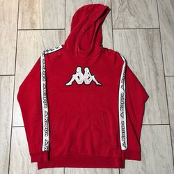 Red W/White accents Kappa hoodie X-LARGE