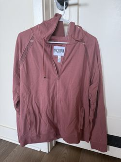 pink full-zip hoodie is a Victoria's Secret Sport activewear top Size L