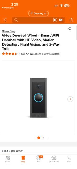Ring Video Doorbell Wired - Smart WiFi Doorbell with HD Video, Motion Detection, Night Vision, and 2-Way Talk