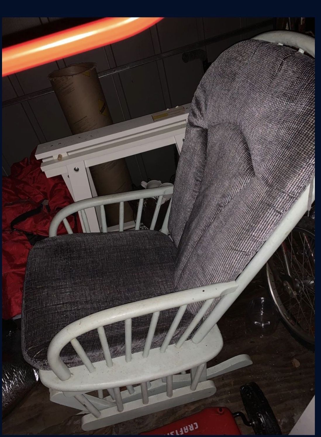 Glider Rocking Chair, White Wood