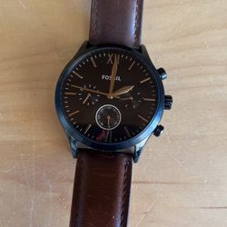 Brown Fossil Watch Pure Leather