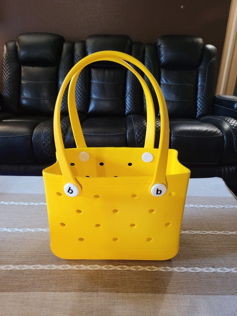 Eva Summer/Beach Tote Rubber Bag (Unbranded) Yellow