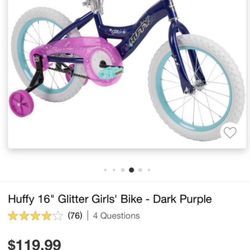 Huffy 16" Glitter Girls' Bike - Dark Purple