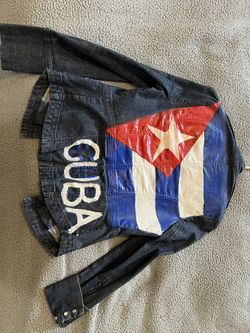 jean jackets whatever flag u want on it with paint