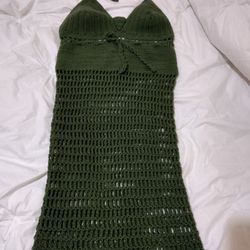 Crochet Mesh Bikini Cover Up Dress 