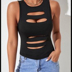 Fashion Nova black cut out tank top 