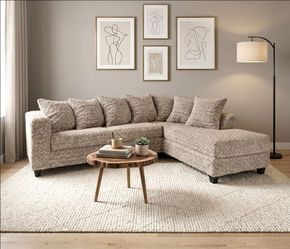 TEDDY BEAR FABRIC SECTIONAL