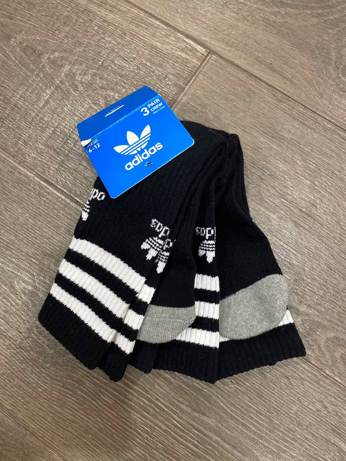Brand New Adidas 3 Pair Crew Socks