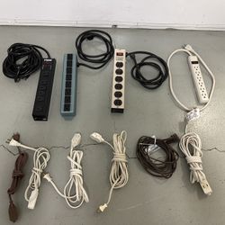 Set of 4 Surge Protector Power Strips & 5 Indoor Extension Cords