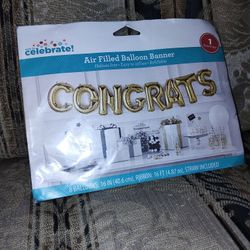 "CONGRATS" Airfilled Balloon Banner 