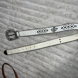 White Bedazzled Belt