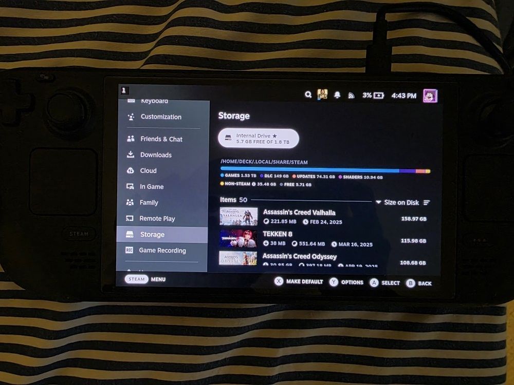 Steam Deck Oled With Upgrades.