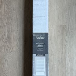 Better Homes & Gardens 2" Cordless Faux Wood Horizontal Blinds, White, 33" W x 64" L