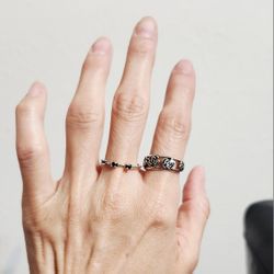 Set lot of 2 women's 925 sterling Silver ladies cuff ring rings gift 