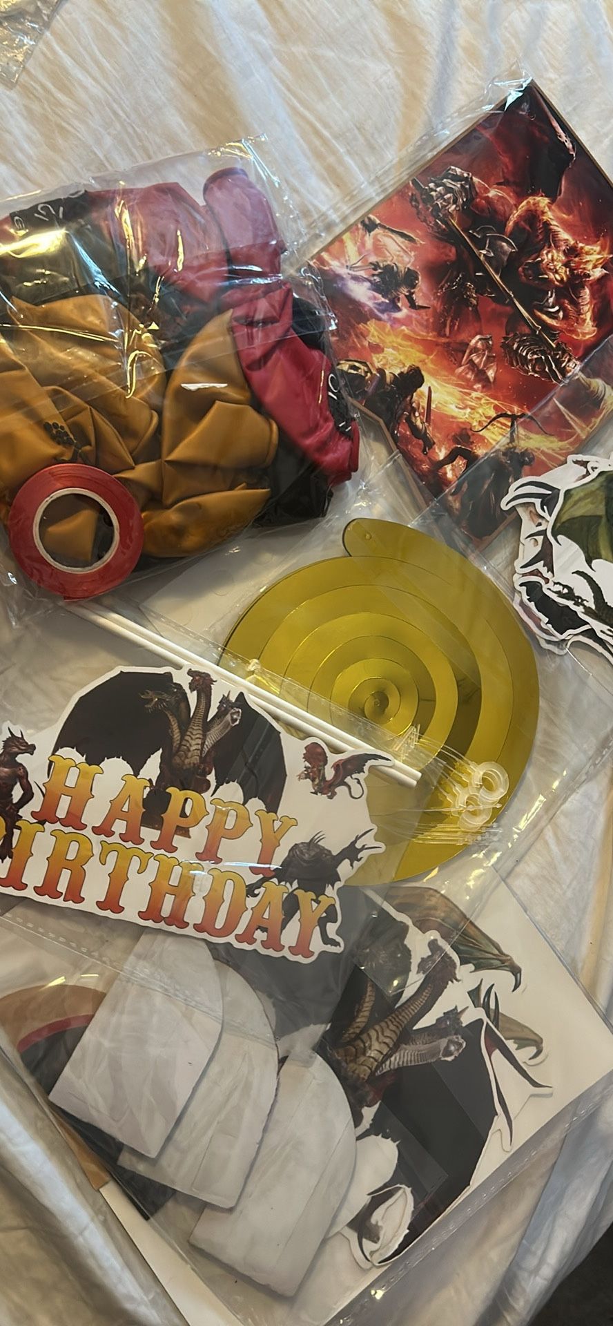 Happy birthday party supplies dragon theme