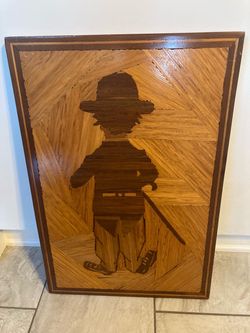 “Charlie Chaplin” Wooden 16”x25” Wall Art