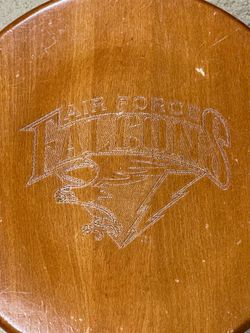 Air Force Falcons engraved solid wood stool 20” tall