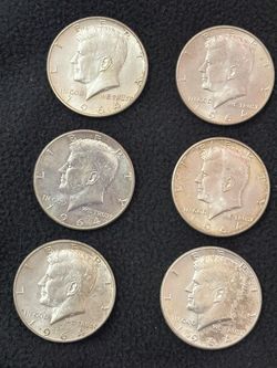 1964 Kennedy Half Dollar Coins – Lot of 6