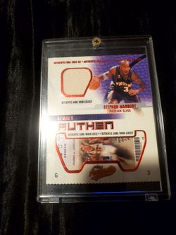 Stephon Marbury 2002-03 Authentix Game-Worn Jersey Card
