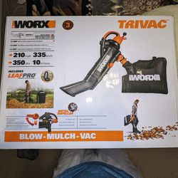 Worx 12 Amp TRIVAC 3-in-1 Electric Leaf Blower with All Metal Mulching System