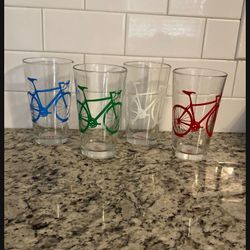 NEW Set Of 4:  Bicycle 14oz Tumbler Glasses