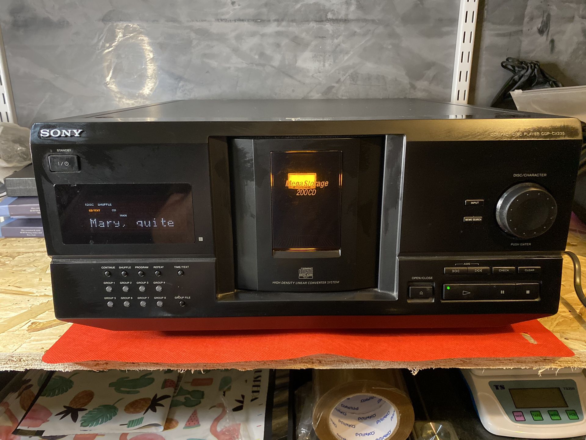 Vintage SONY CDP-CX235 CD Player 200 Multi Disc Storage No remote