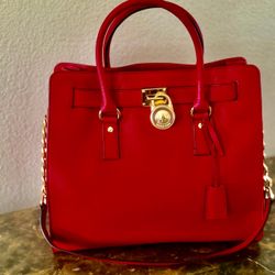 Michael Kors Hamilton Red Saffiano Leather Tote