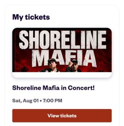 Shoreline Mafia Ticket. The Derby Room. Perris, CA
