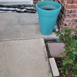 4 Large Turquoise Resin Outdoor Planters 