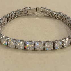 Moissanite Tennis Bracelet Sterling Silver 
