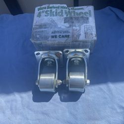 2 Swivel Hitch Mount Bolt 4 Inches Skid Wheels Rv  For Sale 90:00 Dollars New 