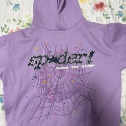 light purple sp5der hoodie  1:1 medium 