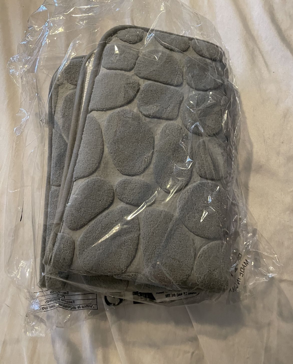 1pc Cobblestone Embossed Bathroom Bath Mat, Memory Foam Pad, Washable Bath Rugs,Stone Textured Bath Rug, Rapid Water Absorbent, Non-Slip, Washable, Th